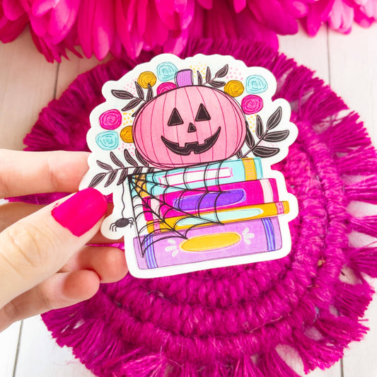 Halloween Book Stack Vinyl Sticker