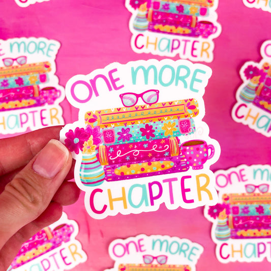 One More Chapter Floral Vinyl Sticker