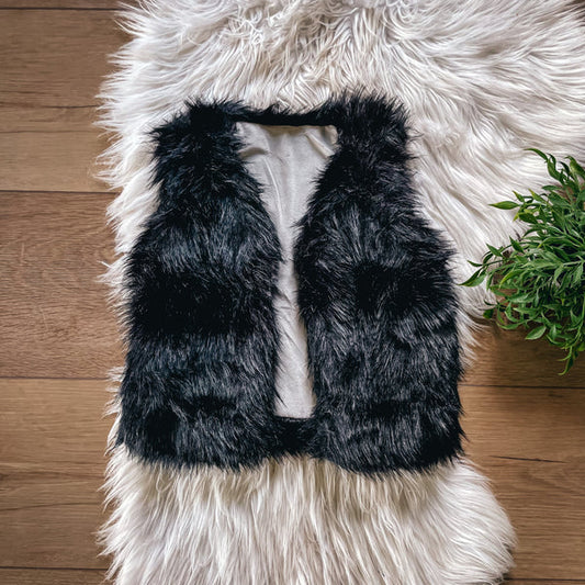 Black Faux Fur Vest