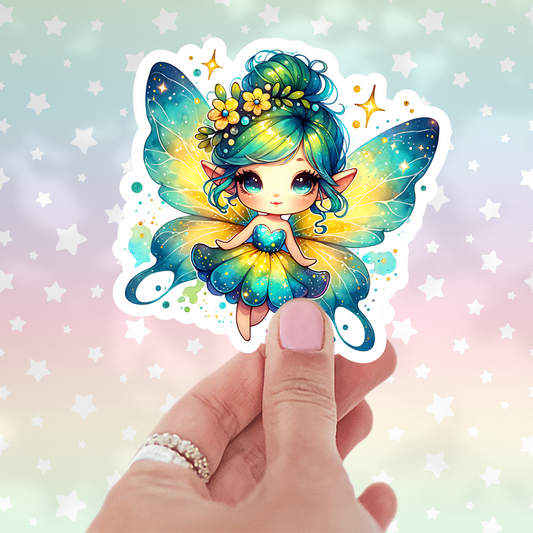 Yellow Fairy Vinyl Sticker
