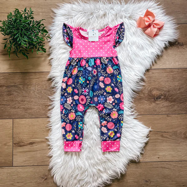 Bright Spring Floral Romper