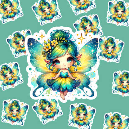 Yellow Fairy Vinyl Sticker
