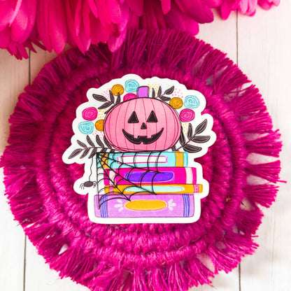 Halloween Book Stack Vinyl Sticker