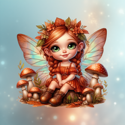 Enchanted Autum Fairy Mushroom Sticker